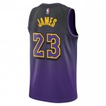 Maillot NBA Los Angeles Lakers Lebron James Nike 2024-25 City Edition Violet Swingman - Homme